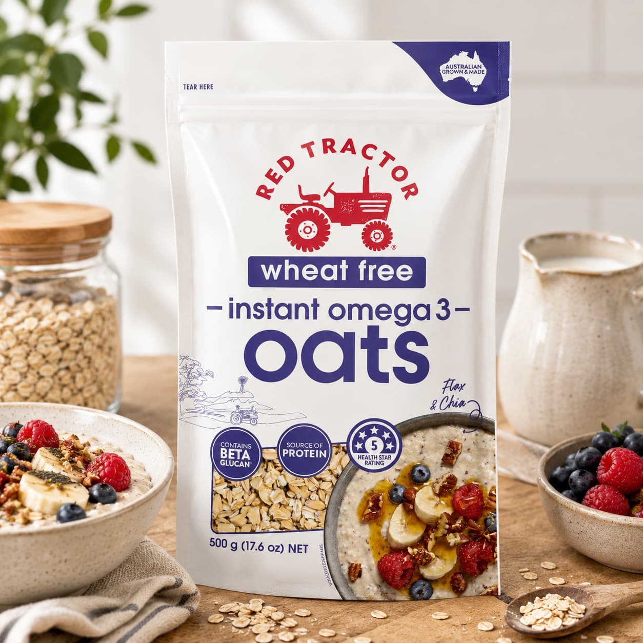Red Tractor無小麥奇亞籽 Omega-3 機能燕麥片 - 袋我GO